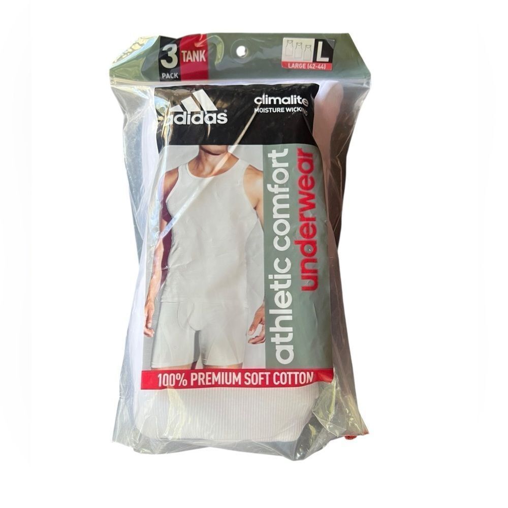 3 for $30! Adidas men’s white 3 pack tank tops‎